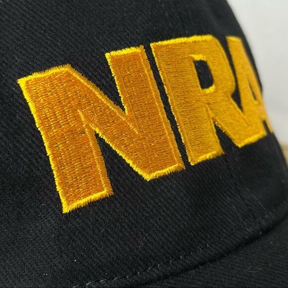 NRA Black Embroidered Hat Logo National Rifle Association USA Flag Adjustable - Picture 7 of 9